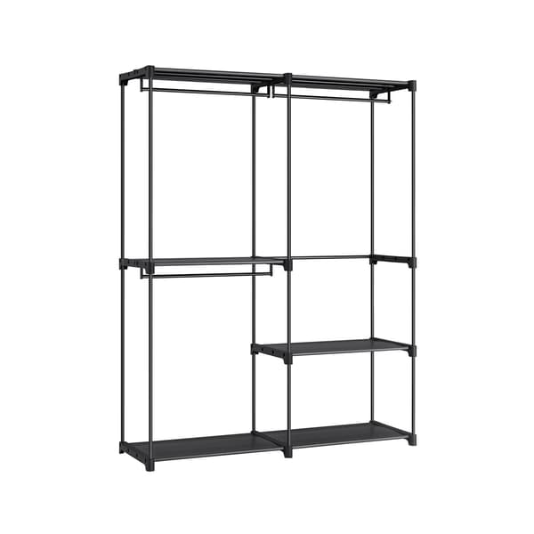 Garderobe - Justerbare hylder - 3 rum - Sort