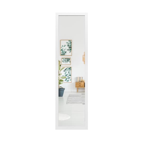 Rektangulär - helkroppsspegel med hängkrok för dörr - 33 x 119 cm - Vit
