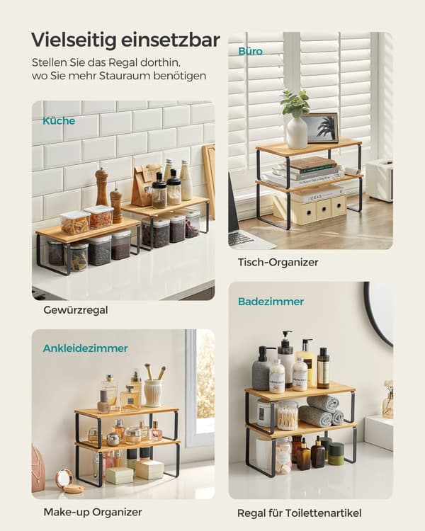 Kryddställ - set om 4 - stapelbart - bläcksvart-naturbeige