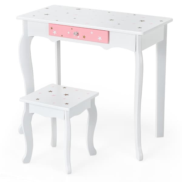 Sminkbord - för barn Princess med låda Vikbar spegel - Vit