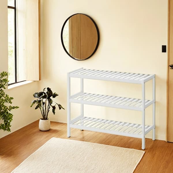 Skohylde - Bambusdesign - Hvid