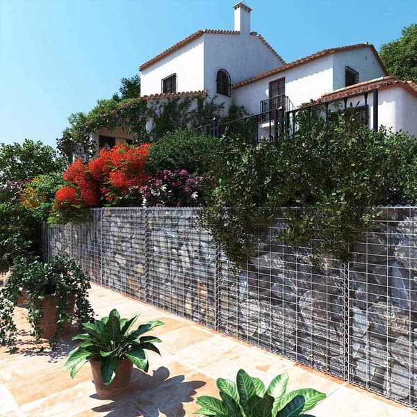 Gabion - Bæredygtigt design - Rustfrit stål - Sølv