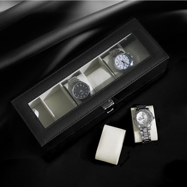Urkasse - Elegant med 6 urpuder - Sort