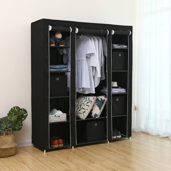 Garderobe - pladsbesparende design - sort