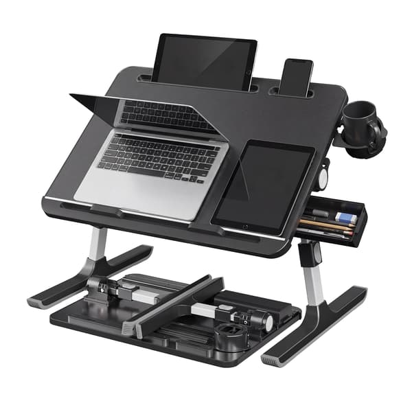 Laptopbord - Hopfällbart - Höjdjusterbart - 56 x 40 cm - Svart
