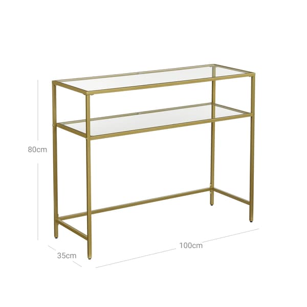 Konsolbord - Moderne design - Hærdet glas - Guld