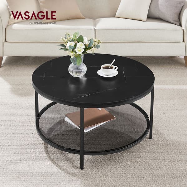 Stuebord - glasplade - moderne stil - sort marmor