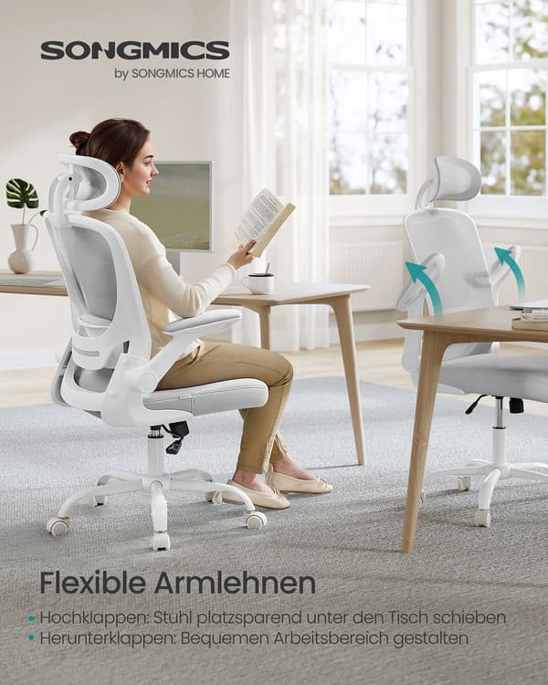 Ergonomisk kontorsstol - ryggstöd i nät - grå