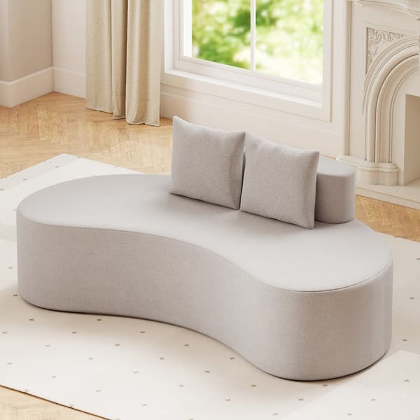 Sofa - med Kudd och Låg Ryggstöd Sängsoffa Sitssoffa - 2 199 cm - Grå