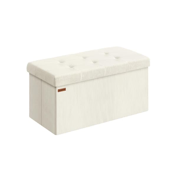 Opbevaringsbænk - foldbart design - cremehvid