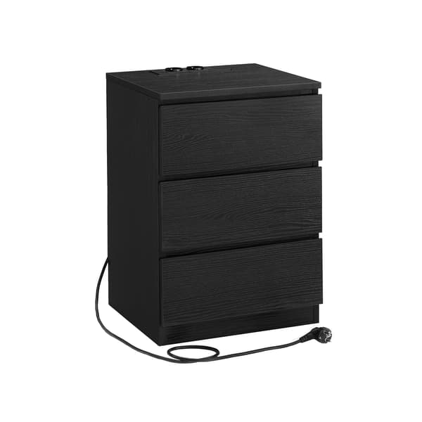 Sidebord - med 3 skuffer - moderne - sort