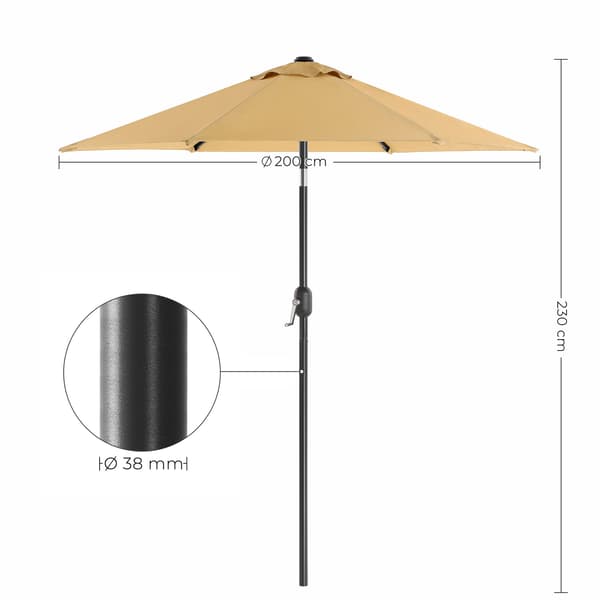 Parasol - Ø 200 cm - Beige og grøn