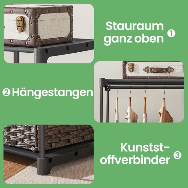 Åben garderobe - robust og praktisk - sort