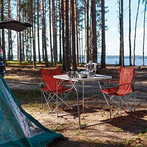 Campingstolar - Hopfällbara med bärväska - Röda