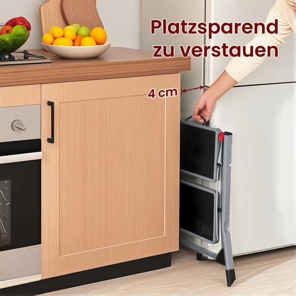 Trappestige - Sammenklappelig og stabil - Gråsort