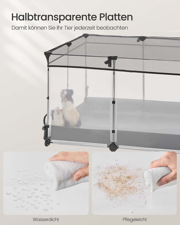 Smådyrsindhegning - Rummelig og robust - Cloud white
