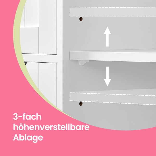 Badeværelsesskab - Smalt og moderne design - Cloud white