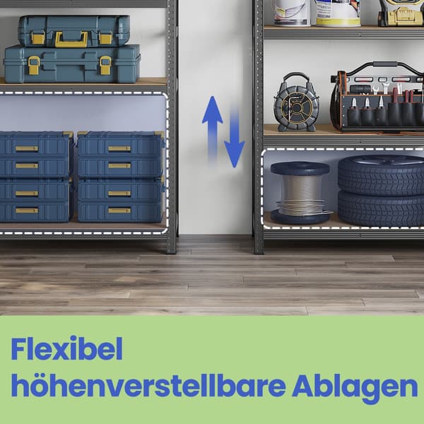 Förvaringsställ - tungt - stål - grått