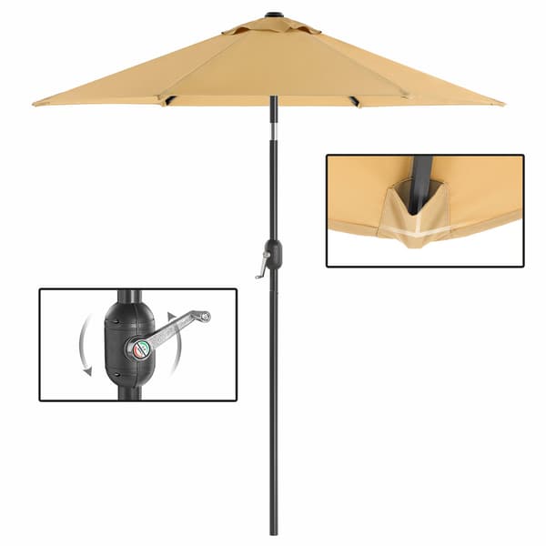 Parasol - Ø 200 cm - Beige og grøn