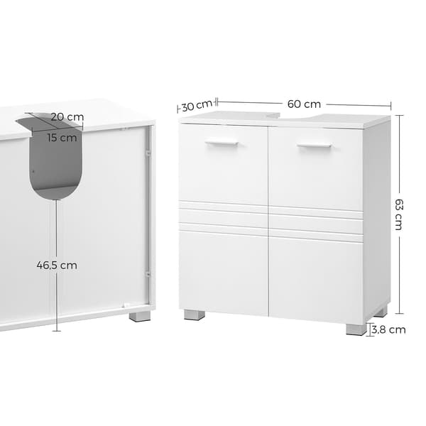Vaskeskab - Pladsbesparende design - Hvid