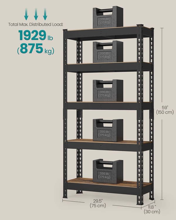 Bokhylla - Robust design - Stål - Svart
