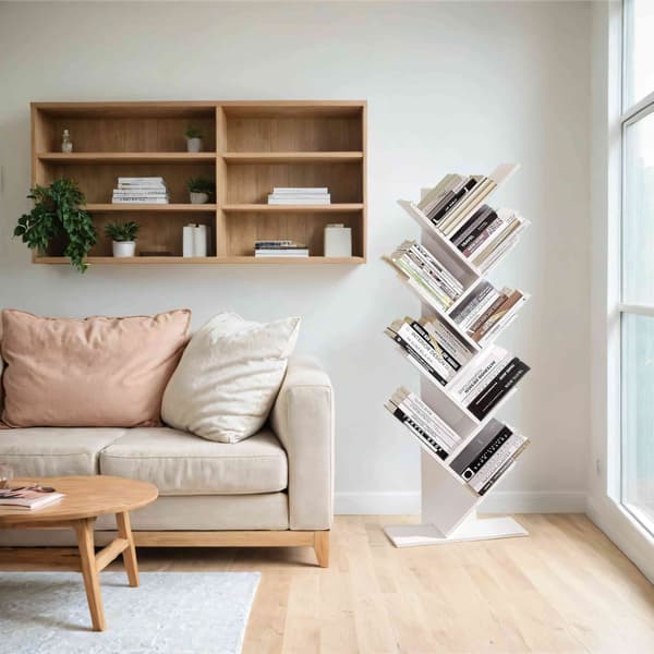 Bokhylla - Platsbesparande design - Cloud White