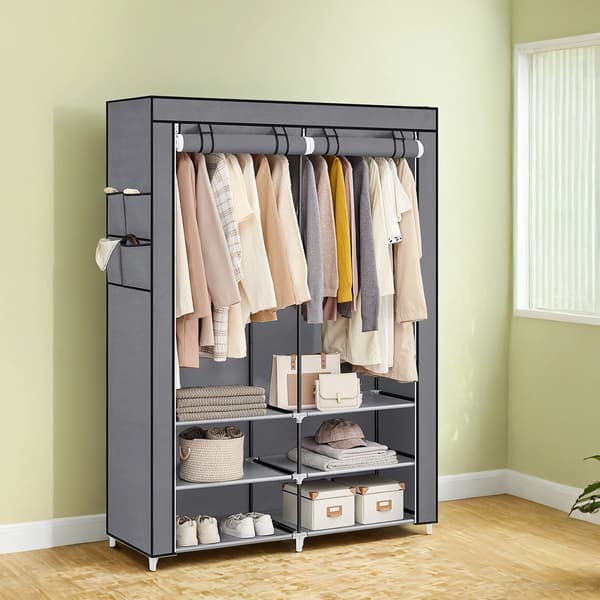 Stofgarderobe - Pladsbesparende - Grå