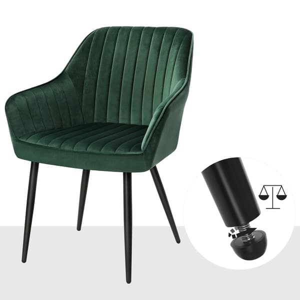 Klädd stol - Ergonomisk design - Samt - Grön