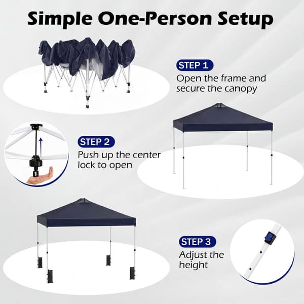Pop - up paviljong med sandsäckar och markpinnar rep Fällbar - 4 3 x 3 m - Blå