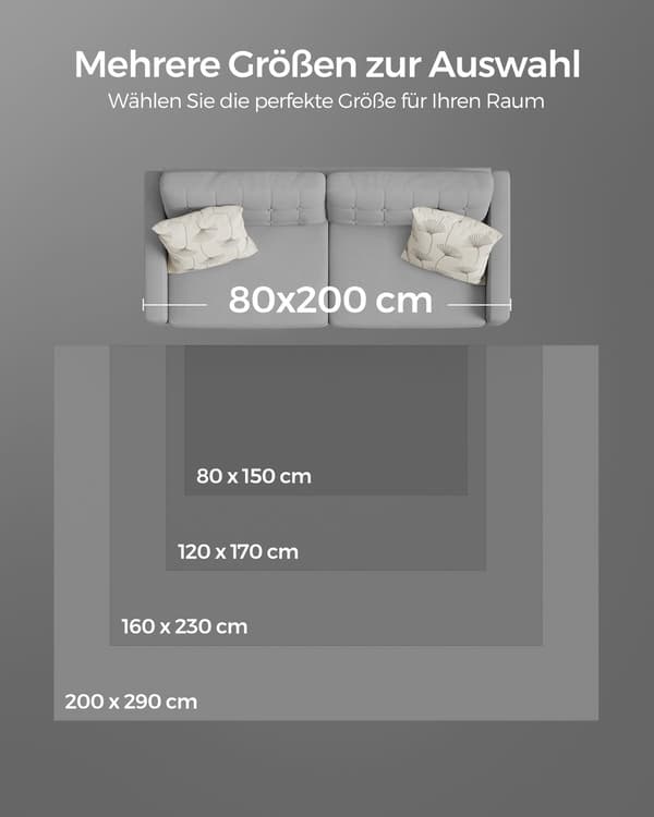 Matta - 170 x 120 cm - Halkfri - Antracitgrå - Polyester - 3,2 kg