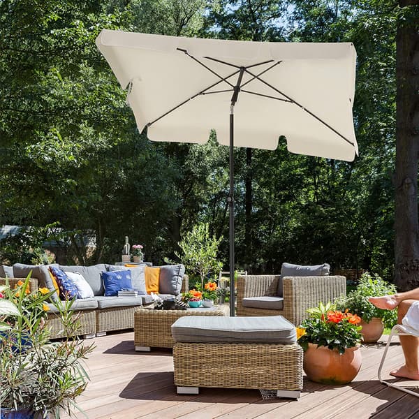 Haveparasol - Vipbar og justerbar - Beige
