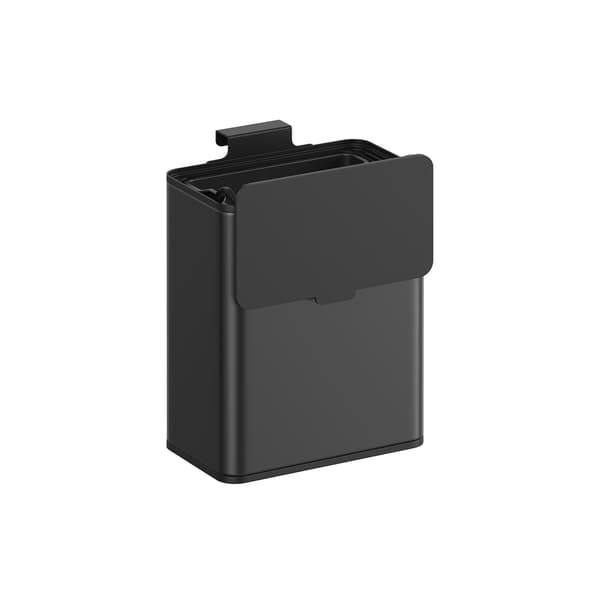 Hängande papperskorg - 8 liter - metallic silverlock - bläcksvart