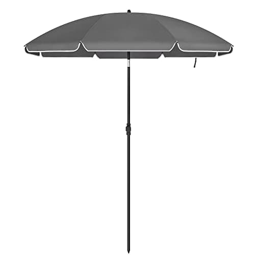 Strandparasoll - UV-skydd - Hopfällbar - Grå