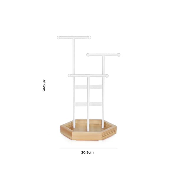 Smyckesställ - Unik design - Träbas - Vit