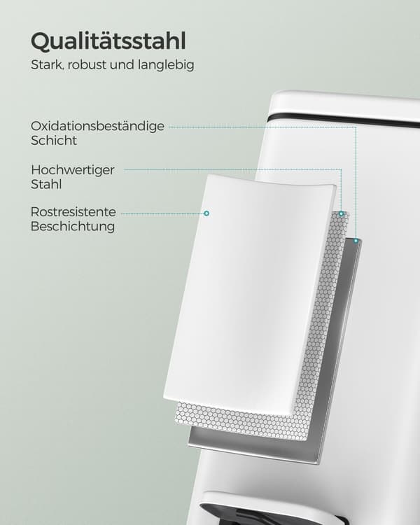 Kosmetikbricka - 5 liter - Stål med vitt lock - Vit