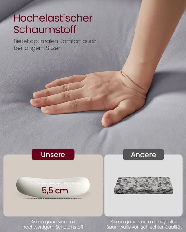 Matstolset om 2 med kuddar - Dove Grey och Cloud White