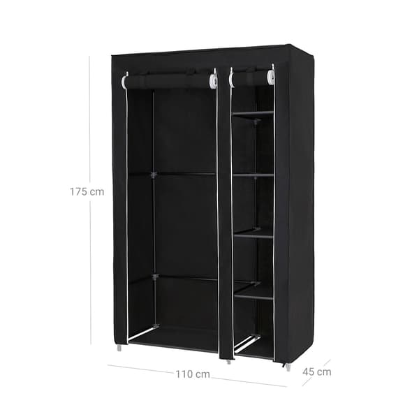 Sammenklappelig garderobe - pladsbesparende - sort