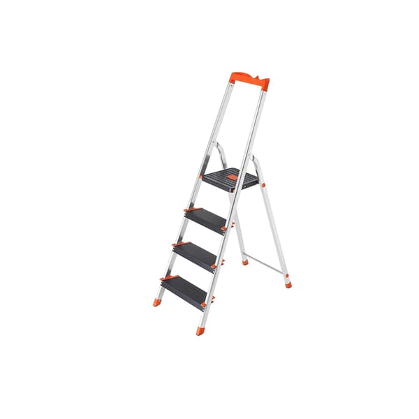 Sammenklappelig aluminiumsstige - Skridsikker - Sort-Orange