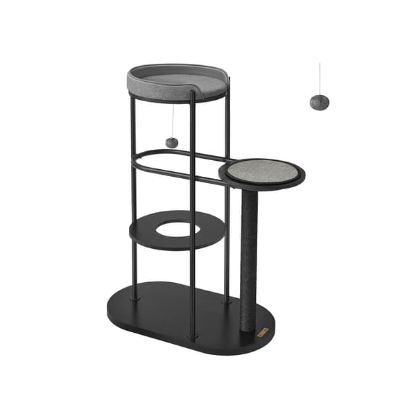Kradsetræ - 111 cm høj - klassisk sort sisal - sort