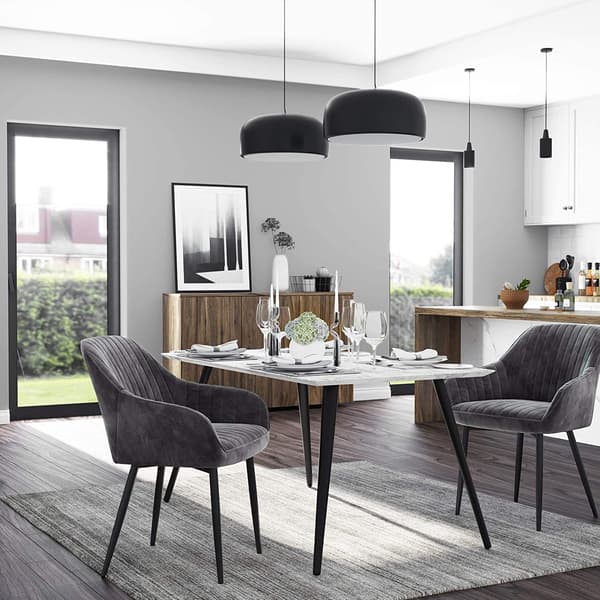 Klädd stol - Ergonomisk design - Samt - Grön