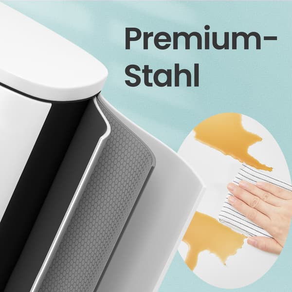 Papperskorg - Modern design - 50 liter - Vit