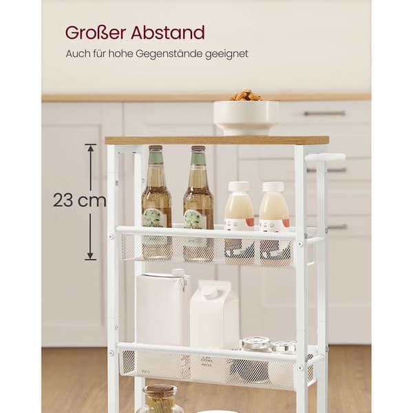 Vogn - 4 niveauer - Hvid eg