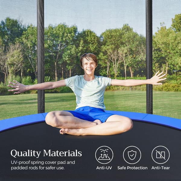 Trampolin - Ekstra stor med sikkerhedsnet - Sort-blå