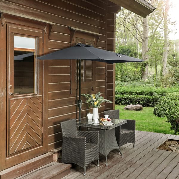Parasol - Med håndsving - Ø 270 cm - Grå