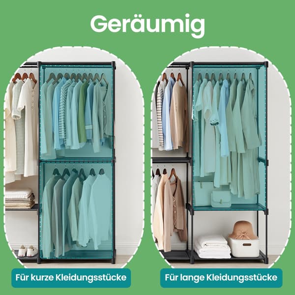 Åben garderobe - robust og praktisk - sort
