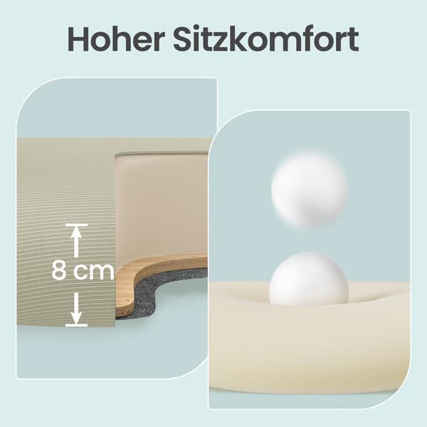 Ergonomisk kontorstol - 53 cm - gyngefunktion - netsæde