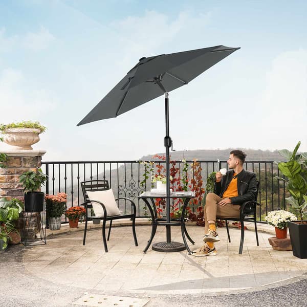 Haveparasol - Vipbar med håndsving - Grå