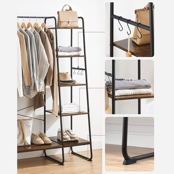 Garderobe - Elegant design med gardiner - Sort