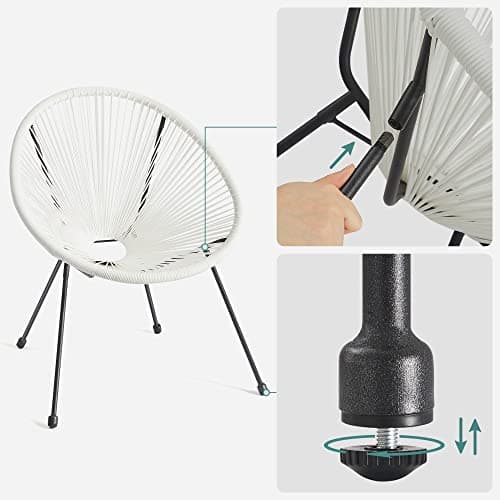 Trädgårdsmöbelset - Ergonomisk design - 2 stolar och bord - Vit