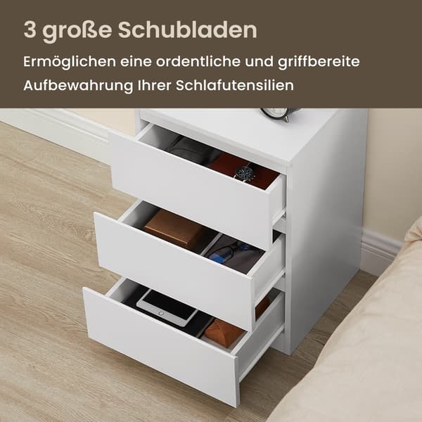 Sidebord - Med 2 stikkontakter - Cloud white
